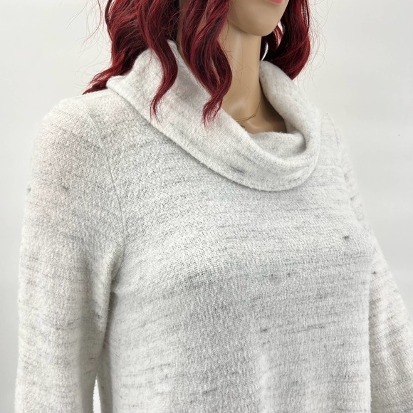 Anthropologie x Maeve Womens Risa Hacci Tunic Small Heather Gray White Cowl Neck - Picture 4 of 12